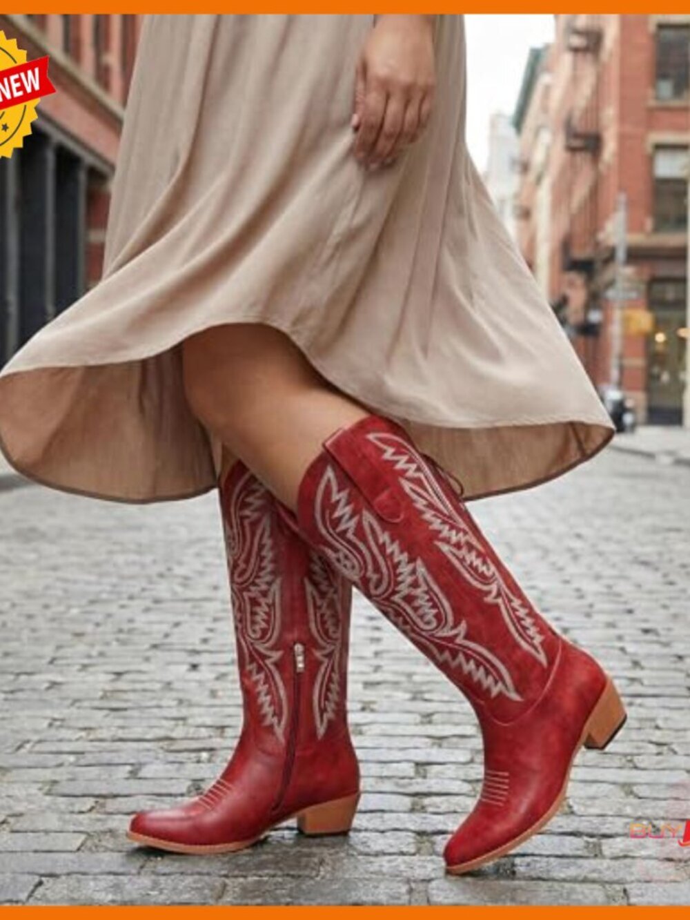Wide Calf Knee High Cowboy Boots Adjustable Lace Up Plus Size Western - Picture 4 of 6